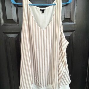 Torrid Sophie Swing Cami in Cream and Tan Stripes - sz 4